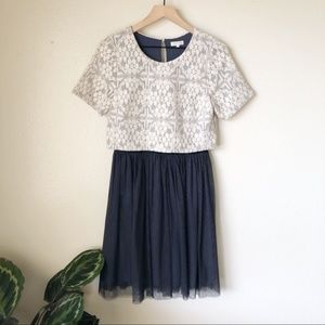 Anthropologie laced tulle dress